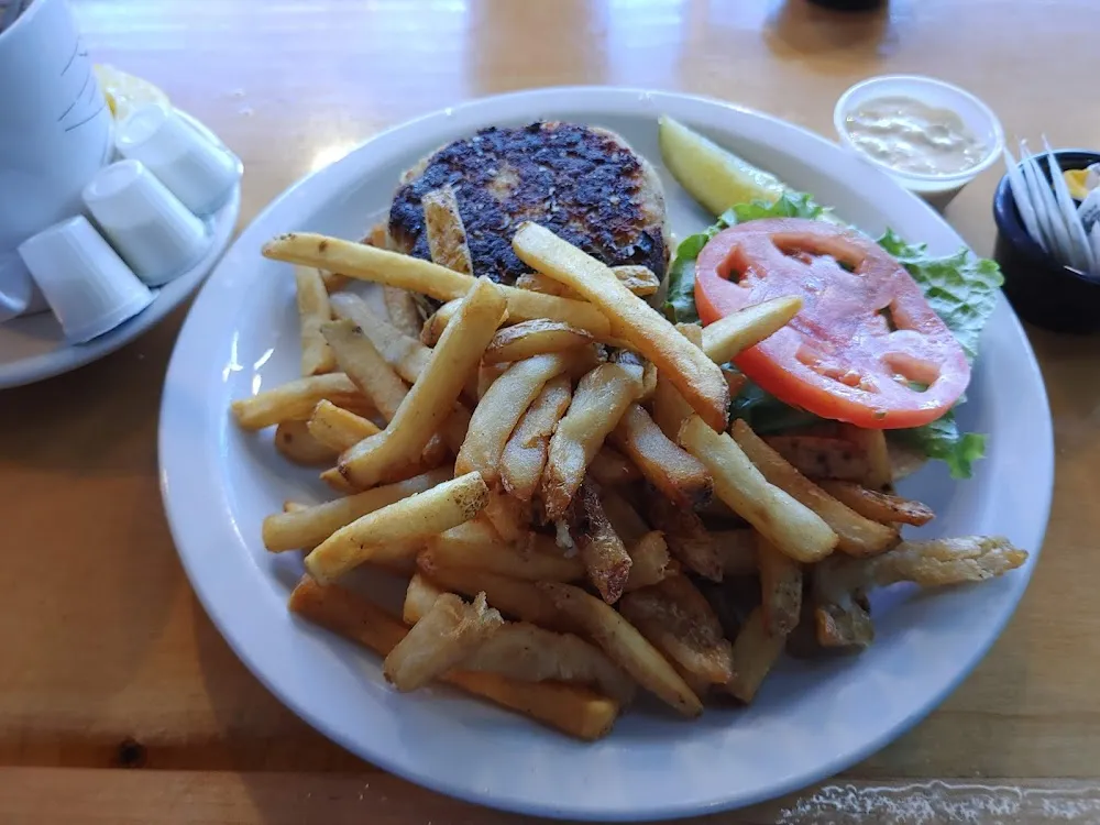 Crab Cake Sandwich with French Fries